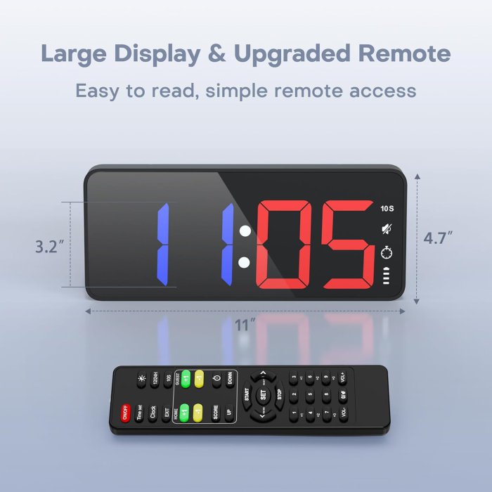 ANJANK 11’’ LED Scoreboard Clock (Countdown/up) - Indoor/Outdoor Games (image 3)