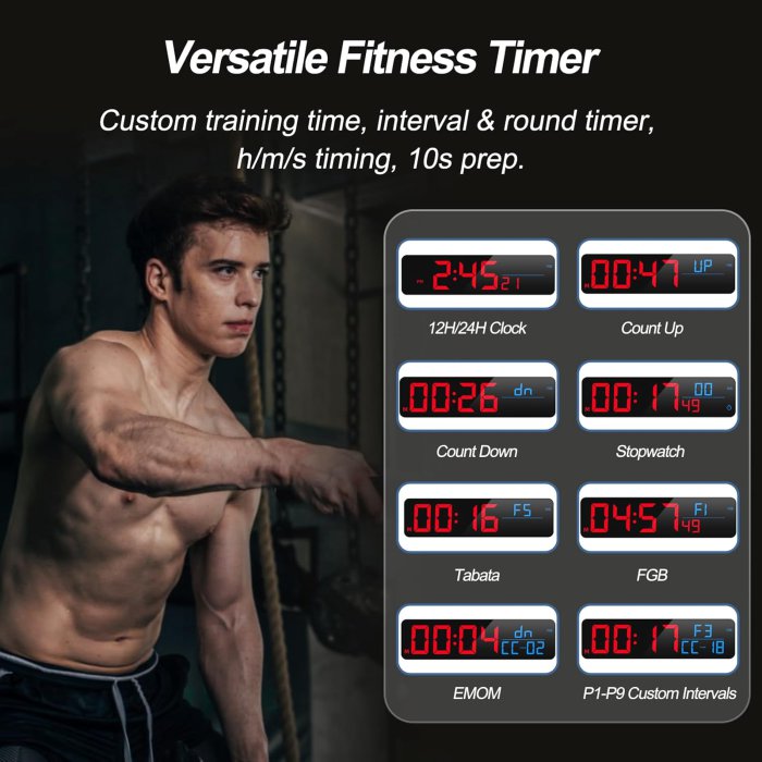 ANJANK 15" Gym Timer & Wall Clock with Remote Control (image 3)