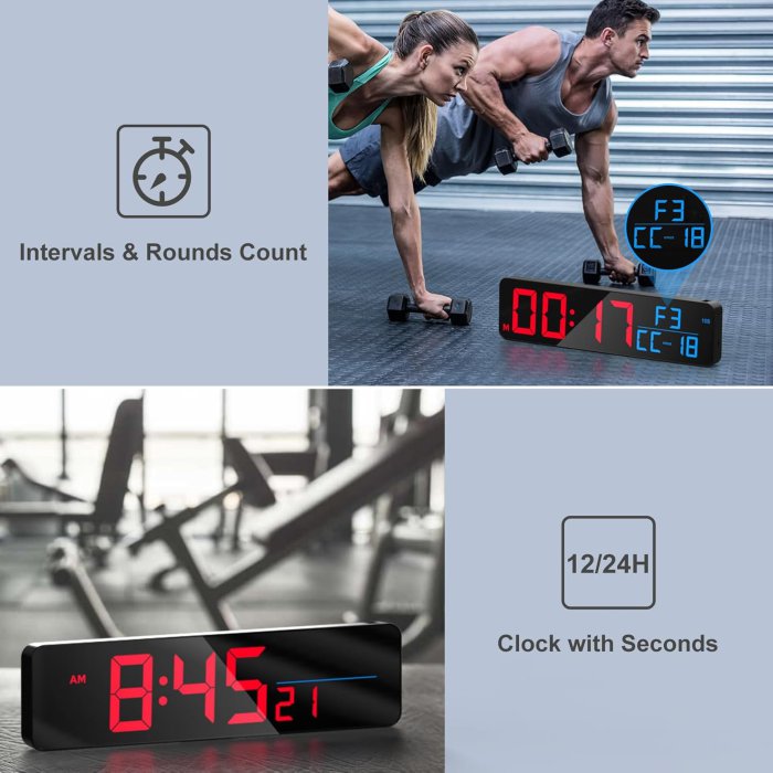 ANJANK 15" Gym Timer & Wall Clock with Remote Control (image 4)