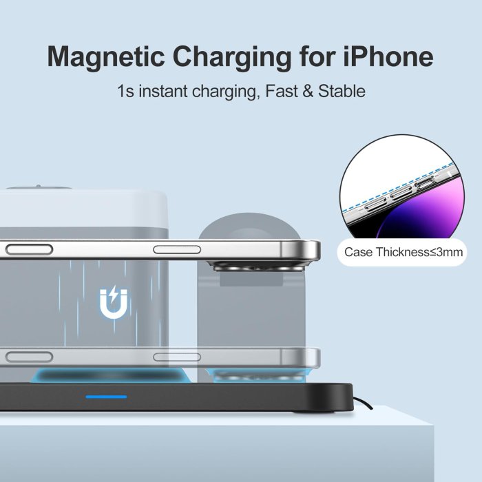 ANJANK 3-in-1 Wireless Charging Station with Alarm Clock and Night Light (image 4)