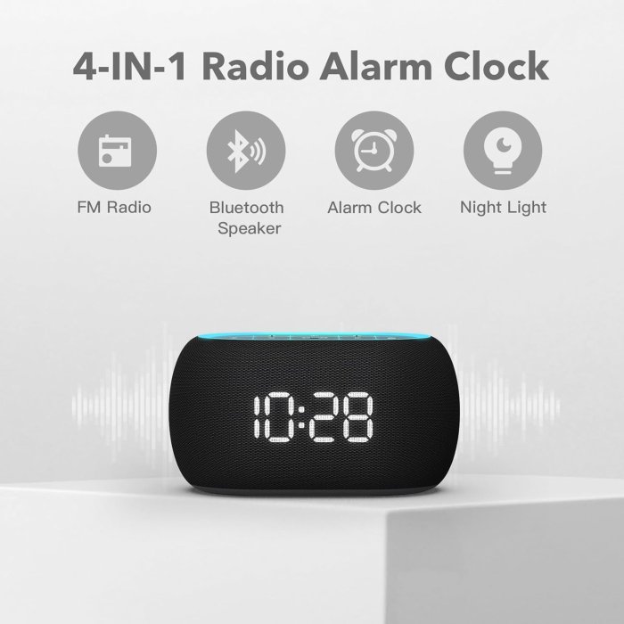 ANJANK Bluetooth Speaker Alarm Clock with FM Radio (image 2)