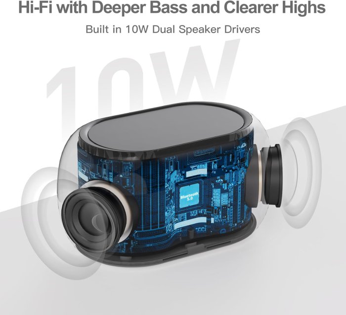 ANJANK Bluetooth Speaker Alarm Clock with FM Radio (image 5)