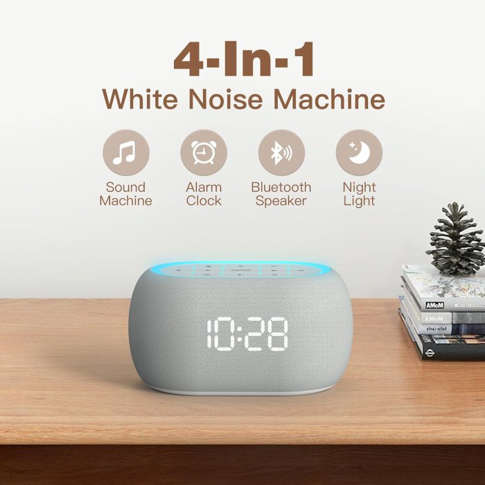 ANJANK White Noise Sound Machine Alarm Clock with Bluetooth Speaker (image 2)